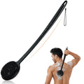 17" Silicone Back Scrubber with Long Handle Double-Sided Shower Brush