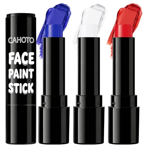 3PCS Face Body Paint Stick Set - Blue White Red