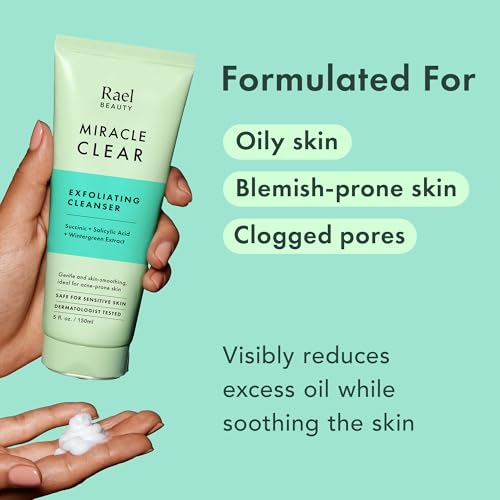 Rael Miracle Clear Facial Cleanser ? Makeup Remover, Face Wash for Women, Korean Skin Care (Exfoliating Cleanser, 5.1 fl. oz)