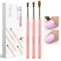 MelodySusie Orange 3-Pack Nail Art Clean Up Brushes for Manicure & Pedicure