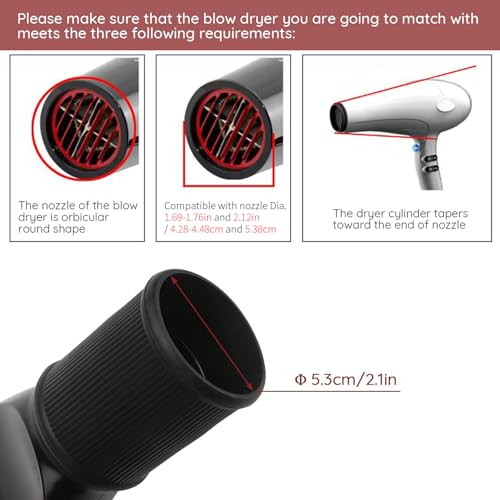 Segbeauty Blow Dryer Comb Attachment - Dual Teeth Black Brush