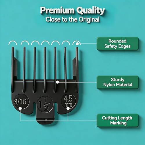 Clipper Guards Set for Wahl Clippers - 3-Piece Guide Combs (1/16" to 3/16")