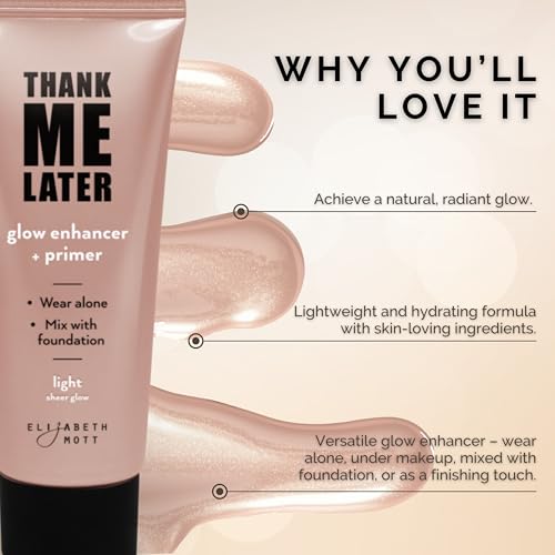 Elizabeth Mott Glow Set : Elizabeth Mott Thank Me Later Natural Glow Enhancer, Mattifying Face Primer & Dewy Setting Spray | Long-Lasting Makeup Set