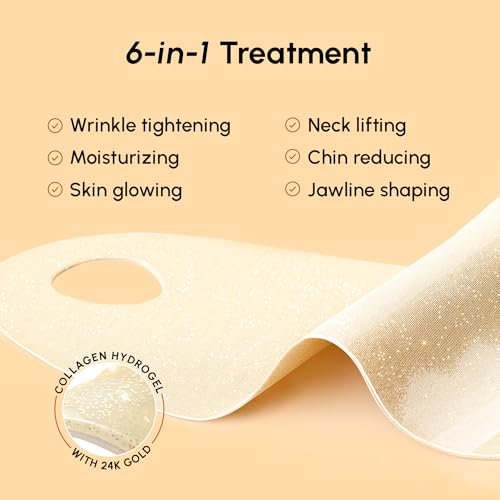 MAREE V Line Lifting Mask with 24K Gold ? Deep Collagen Face Mask for Women ? Jawline Shaper Mask with Retinol & Hyaluronic Acid ? Neck Tightening & Firming - Double Chin Strap for Face Lift - 2 pack