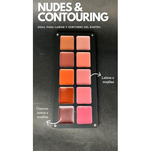 Cheeks & Lip Palette | Lipstick and Blush | Cream Formula | Reusable Magnetic Case | For All Skin Types (Coffe, Nude)