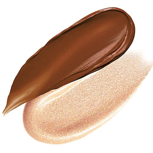 Contour Highlighter Makeup Stick, DE¡¯LANCI 2 PCS Cream Contour Highlighter Sticks with Brush, New Updated Moisturize Highlighter and Bronzer Stick, Face Contour Concealer Makeup For Girls Beginners#1