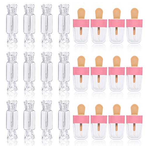 24-Piece Candy & Ice Cream Lip Gloss Tubes - DIY Refillable