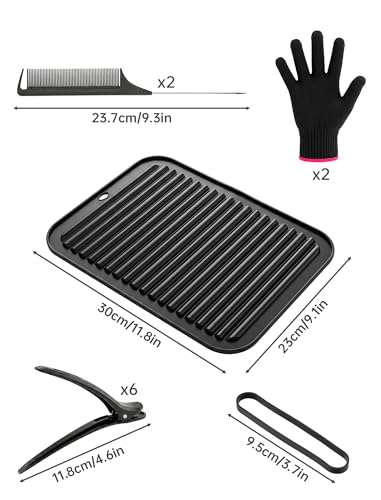 Heat Resistant Gloves Kit - 12Pc Hair Styling Tool Set