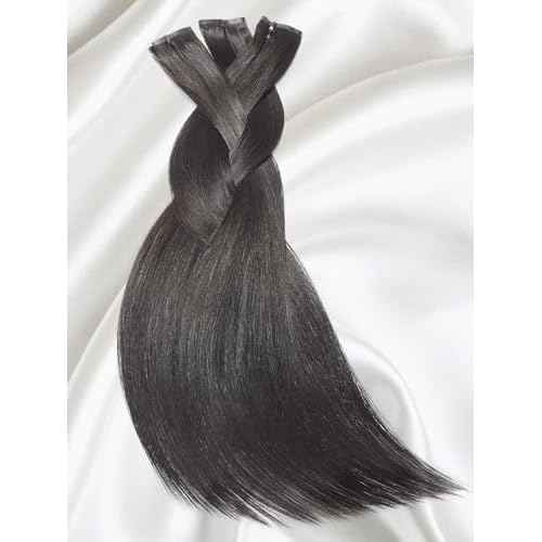 LUVME HAIR Clip in Hair Extensions, Silky Straight Human Hair Clip in Extensions for Women, Natural Black Hair Extensions, 70g 3pcs 20 Inch