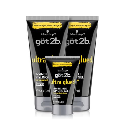Got2B Ultra Glued Invincible Styling Gel Set, 6 Fl Oz + Travel