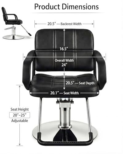 Artist Hand Hydraulic Barber Chair with 360 Swivel