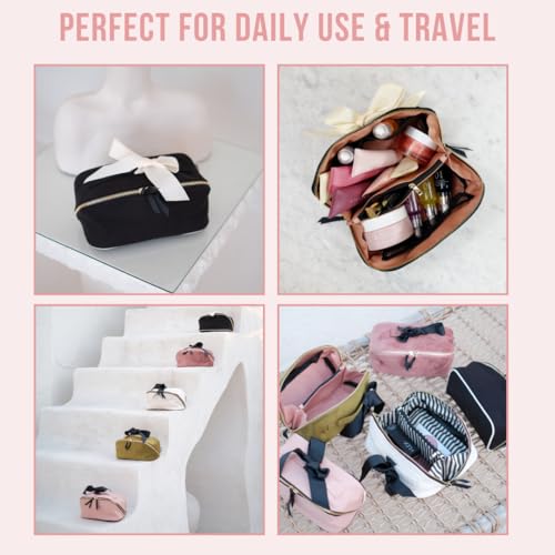 Bag-all Makeup Bag for Women | Cosmetic Bag Organizer for Girls | Makeup Pouch for Traveling | Toiletry Bags for Women | Make Up Travel Pouches | Black