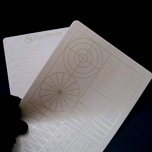 Silicone Eyebrow Practice Skin Double Sides Permanent Makeup Microblading Practice Fake Skins for Tattoo Beginners and Artists (2pcs Pink Pad with Golden Outline)