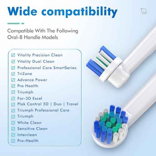 Replacement Toothbrush Heads Compatible with Oral B Braun, 4 Pcs Professional Precision Clean for Oral-b 7000, Clean, Oral B Pro 1000, 9600, 500, 3000, 8000
