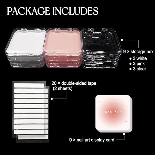 Press On Nail Storage Box 9-Piece Set with Display Cards