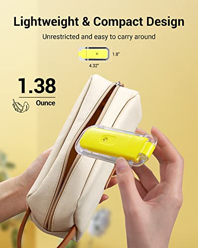 DEWENWILS Rechargeable Book Reading Light for Reading at Night, LED Clip on Booklight for Kids, Portable Bookmark Light, Warm White, Brightness Adjustable for Eye Care (Yellow)