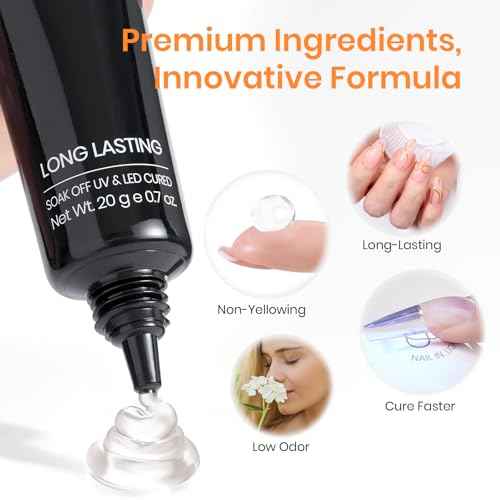 Beetles 2Pcs*20g Solid Nail Glue Gel, Tipex Soft Nail Tips Glue Super Strong for Acrylic Nails Extension Fake Nails Press On Nails, Christmas Nail Art, U V Light Required