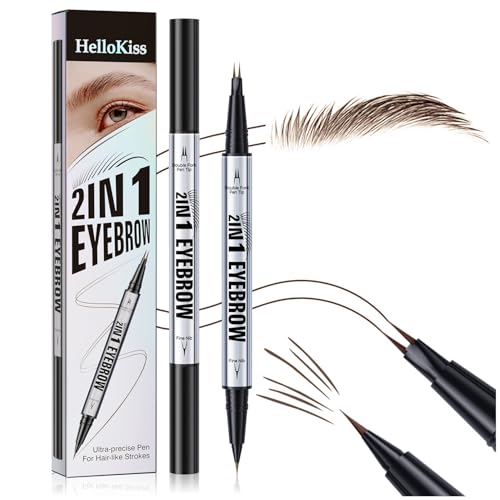2-in-1 Microblading Eyebrow Pen - Waterproof Dark Brown