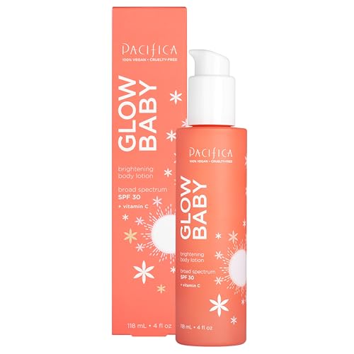 Pacifica Glow Baby Vitamin C SPF 30 Body Lotion ? Brightening Daily Moisturizer + Broad Spectrum Sun Protection, Hydrating No White Cast Sunscreen for Glowing Skin, Clean Vegan & Cruelty-Free Skincare
