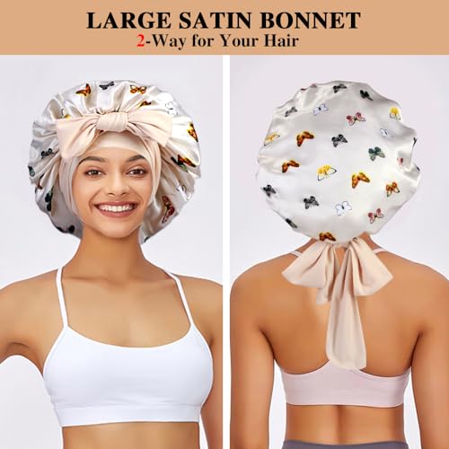 Satin Bonnets for Sleeping & Braids with Scrunchies