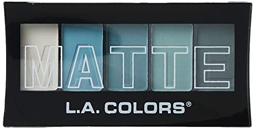 L.A. COLORS 5 Color Matte Eyeshadow Palette, Teal Argyle