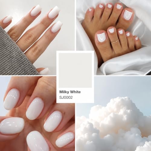 AzureBeauty 18ML Milky White Gel Nail Polish - Sheer Translucent Finish