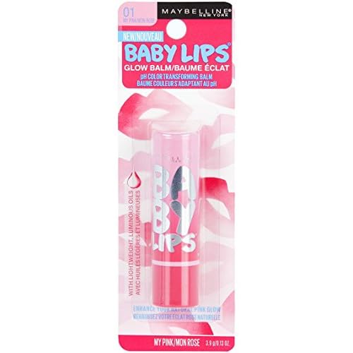 Maybelline New York Baby Lips Glow Lip Balm, My Pink, 0.13 oz.