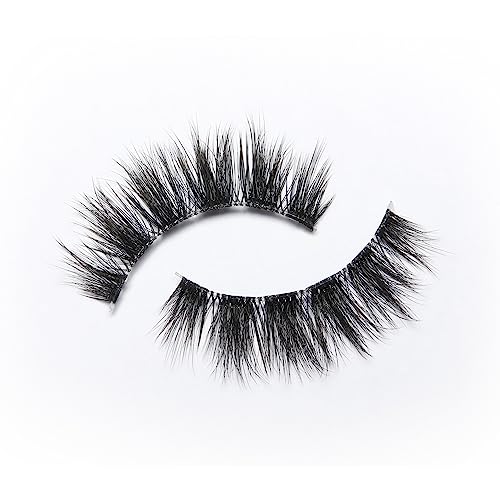 Eylure False Lashes, Luxe Cashmere No. 8 with Adhesive Included, 1 Pair,Black