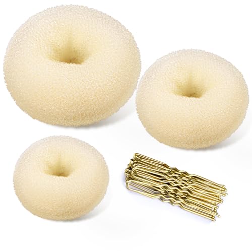 Hair Bun Maker Set - 3 Sizes Donut Shaper with 20 Bobby Pins