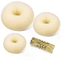 Hair Bun Maker Set - 3 Sizes Donut Shaper with 20 Bobby Pins