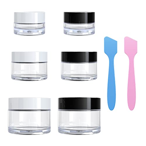 Travel Size Cosmetic Containers 6 Pack (0.17/0.5/1 oz)