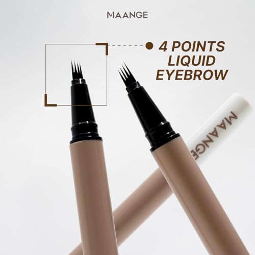 MAANGE Liquid Brow 4-Fork-Tip,Ultra-fine Waterproof EyeBrow Pencil,Long-lasting, Smudge-Proof, Creates Natural Tint,B202+B203-2pcs