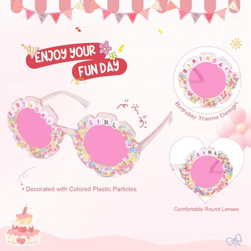 YOGFIT Round Flower Sunglasses for Kids - Cute Birthday Party Accessory
