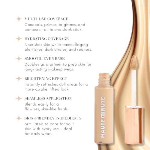 Mini Skin Caring Concealer, Cover Dark Circles Medium to Full Coverage - Hydrating & Long-Lasting Liquid Concealer, Vitamin E & C, Arnica, Hyaluronic Acid, Caffeine - Neutral Fair