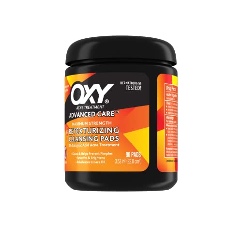 Oxy Maximum Action Pads 90 Count & Stridex Medicated Acne Pads Maximum 55 Count Bundle