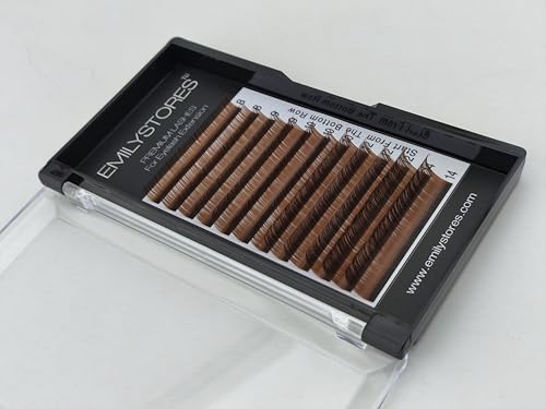 Brown Eyelash Extensions 0.10MM D Curl 8-14MM Mix