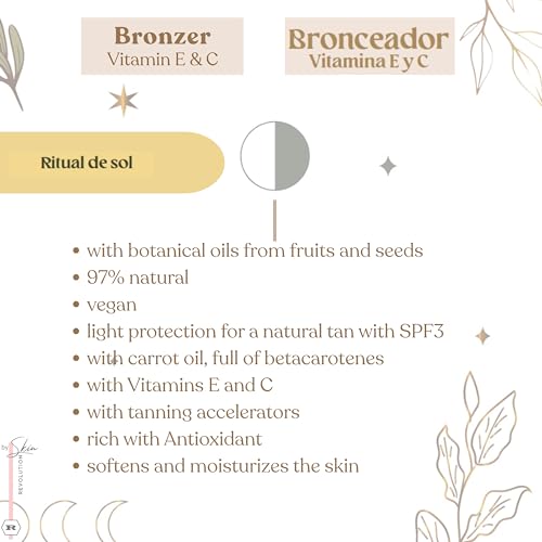 Ritual Botanico Bronceador Bronzer with Carrot Oil, Vitamin C & E and Tan Accelerators for a glowing bronzed skin | SPF3 | Vegan | All Natural | Product of Colombia | 240ml/8.16 fl oz