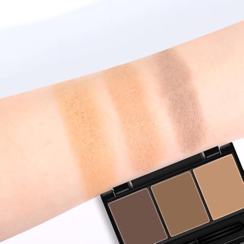Eyebrow Powder Kit - 3 Shades Dark Brown with Brush