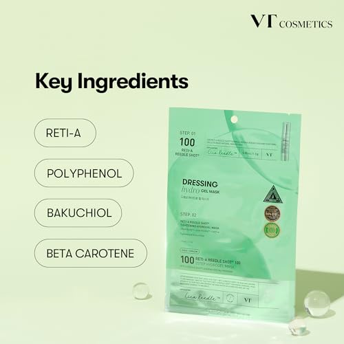 VT COSMETICS Reti-A Reedle Shot 100 1.69 Fl Oz&Reti-A Reedle Shot 100 2-Step Hydrogel Mask 4pcs