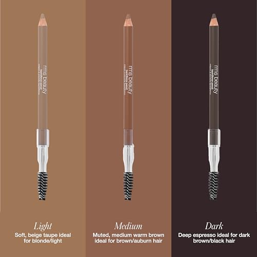 RMS Beauty Waterproof Eyebrow Pencil - Fine Tip for Hair-Like Strokes