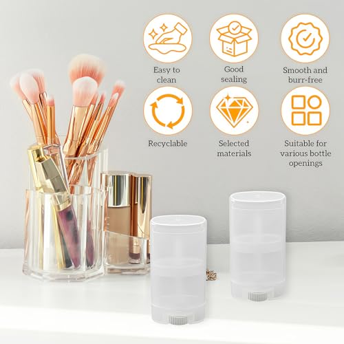 15ML Transparent Empty Plastic Oval Deodorant Containers Lipstick Tubes Tube Bottles For Chapstick Homemade Lip Balm Crayon(10PCS)
