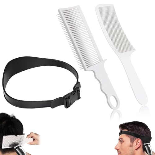 Men's Fade Haircut Guide Kit with Adjustable Silicone Band & Combs
