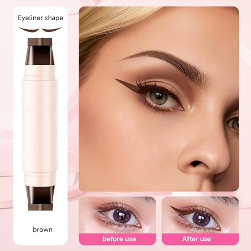 Rotating Eyeliner Stamp Pen - 2pc Wing Kit with 100 Cotton Swabs