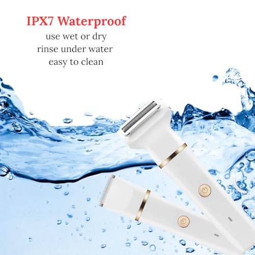 5-in-1 Bikini Trimmer for Women, Waterproof Electric Shaver & Electric Razor for Women, Cordless Hair Trimmer with 5 Heads, Rechargeable Wet/Dry Use Womens Shaver