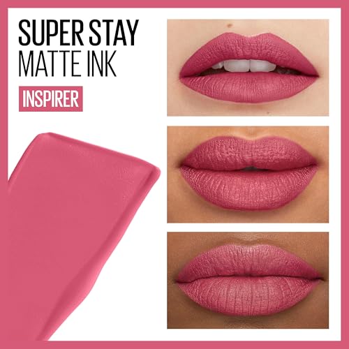 Maybelline Super Stay Matte Ink Liquid Lipstick Makeup, Long Lasting High Impact Color, Up to 16H Wear, Inspirer, Light Mauve Pink, 1 Count