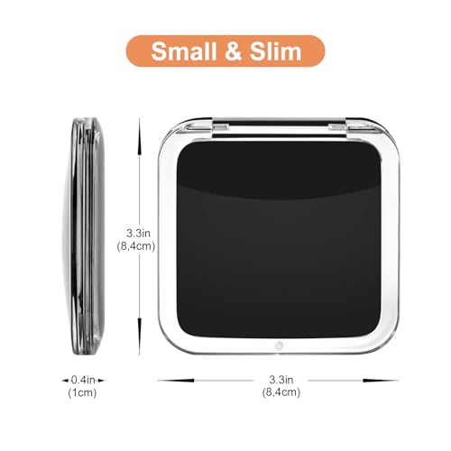 SANTOO 15X Magnifying Compact Makeup Mirror - Travel-Friendly, Portable & Two-Sided