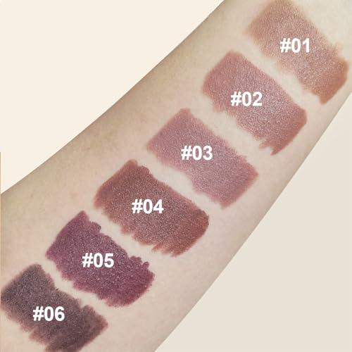 Erinde Matte Lipstick Crayon for Women, Dark Purple Brown 24 Hour Lipstick Lip Liner Pencil, Neutral Lip Stick Long Lasting Waterproof, Vegan & Cruelty-Free, 06