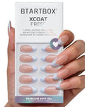 BTArtbox Press On Nails - Something Blue, Medium Almond, French Tip - 30Ct All-in-One Kit