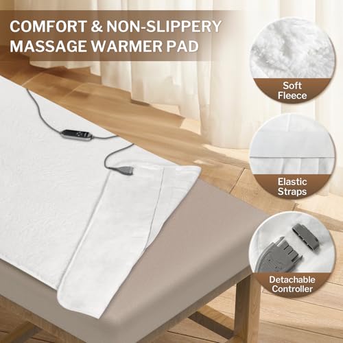 HOMLYNS LuxeHeat Fleece Massage Table Warmer Heating Pad - 30" x 72"