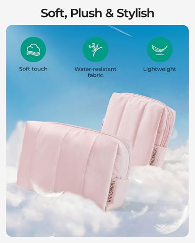 BAGSMART Makeup Bag Duo Set - Padded Travel Cosmetic Organizer